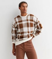 New Look Brown Check Relaxed Fit Jumper